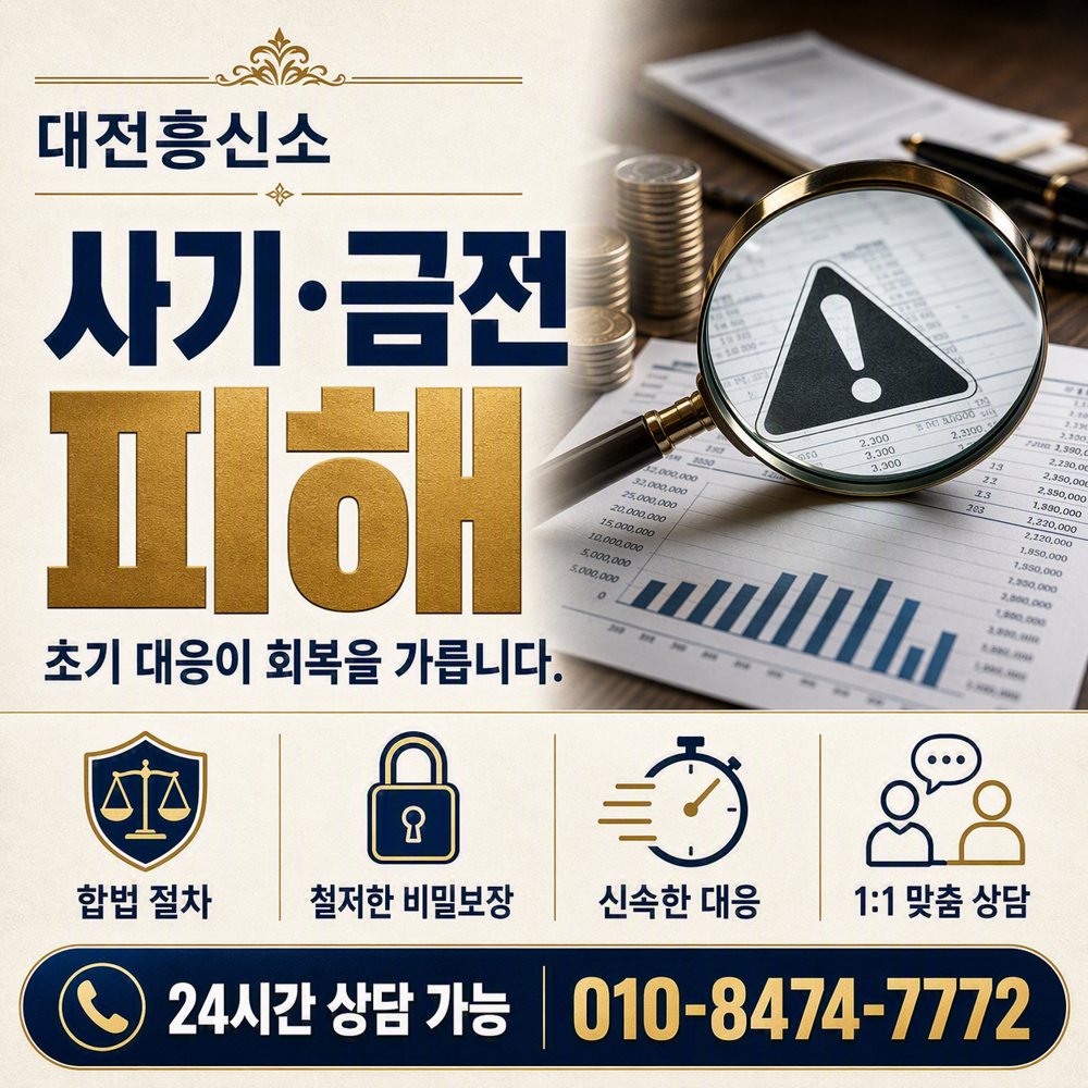 대전흥신소 대전 탐정사무소 사기·금전 피해, 초기 대응이 회복을 가릅니다