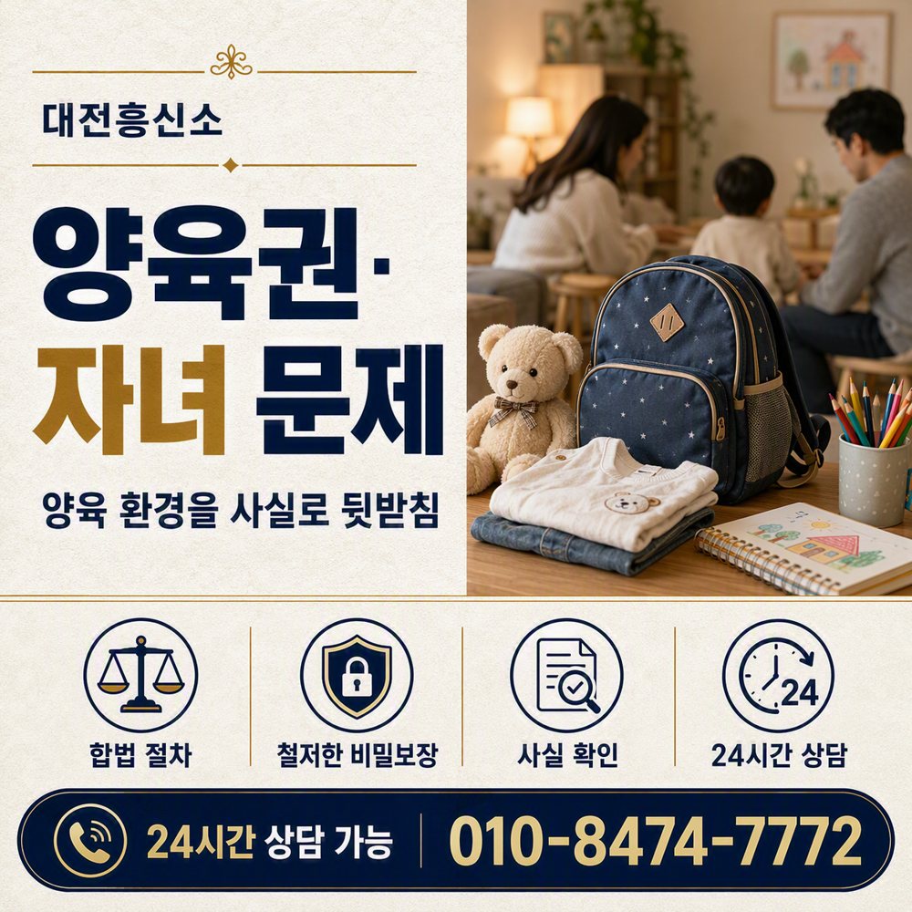 대전흥신소 양육권·자녀 문제, 양육 환경을 사실로 뒷받침